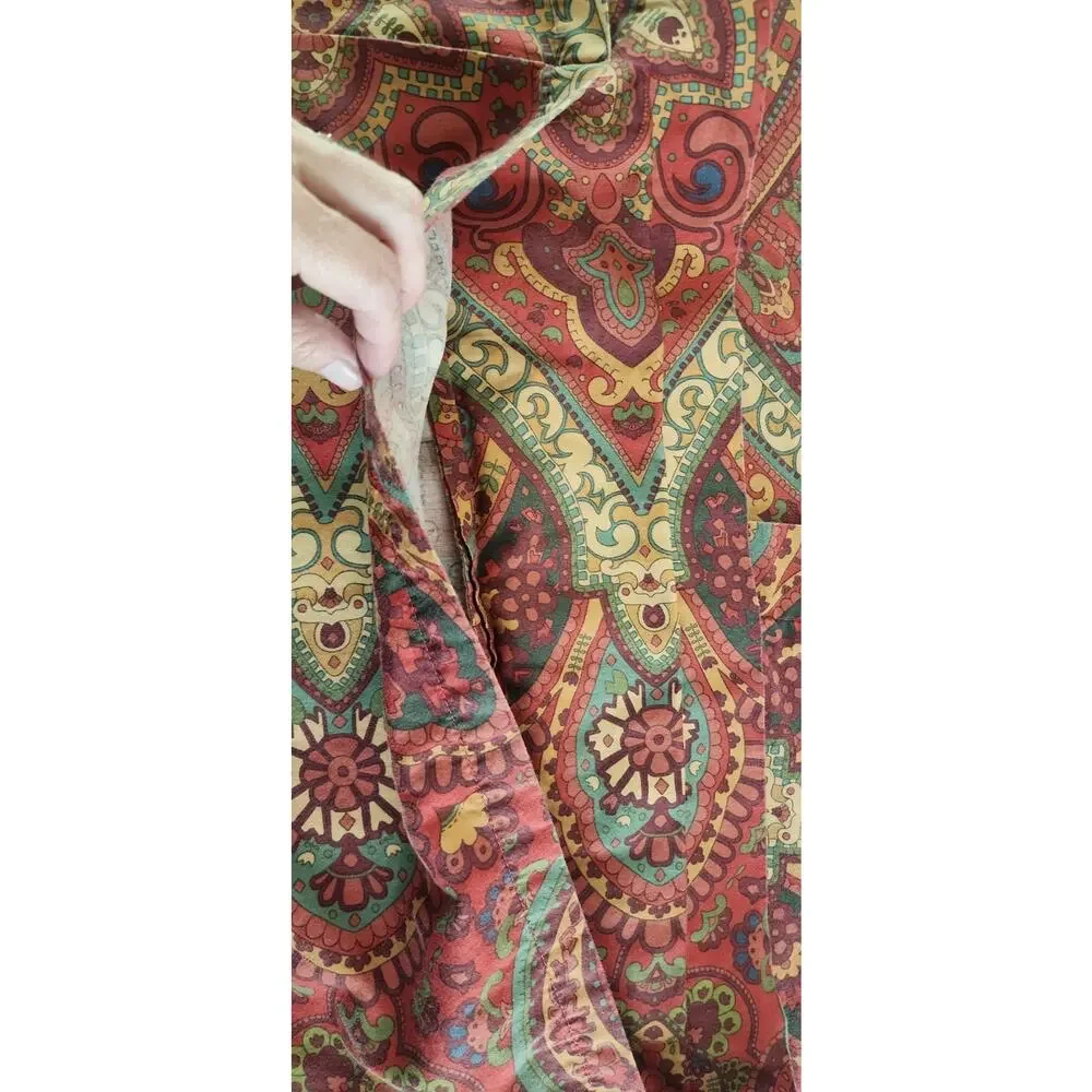 Pottery Barn Red Paisley Floral Cotton King Duvet Cover Pillow Shams